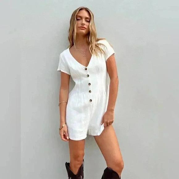 Princess Polly Adi romper white size 0 - Picture 1 of 8